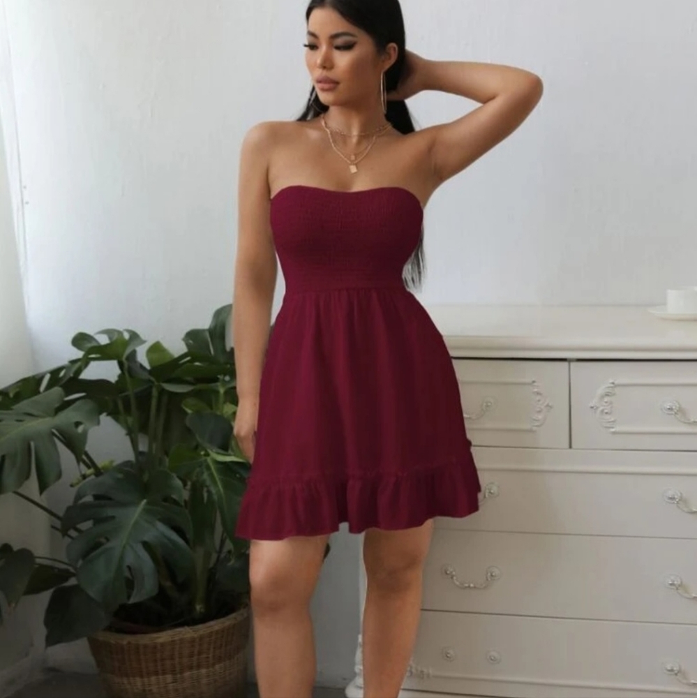 Cut out back tube dress